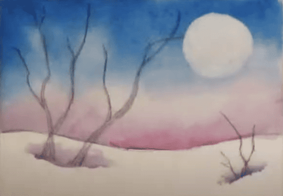 Step 4 of Watercolor Christmas card tutorial