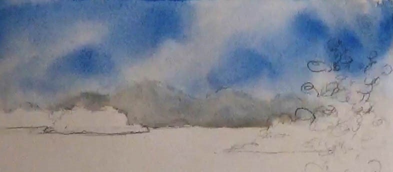 mountains for watercolor tutorial How to Paint a Boat in Watercolor by Deb Watson