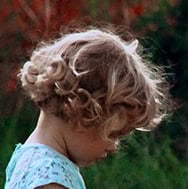 Close up of Hair and Head Reference Photo for Girl in Garden tutorial