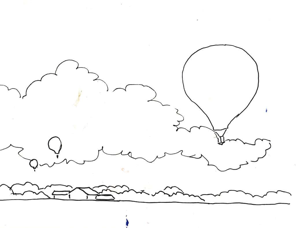Outline Page for watercolor tutorial Easy Clouds in Watercolor for Beginners