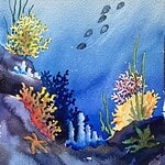 Original Coral Reef Watercolor Painting