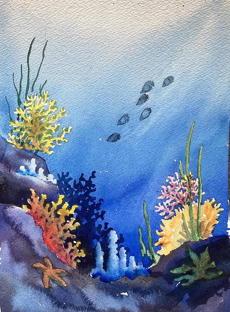 Original Coral Reef Watercolor Painting