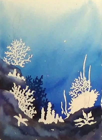Watercolor Coral Reef Lesson Step 2 - First Washes of Color
